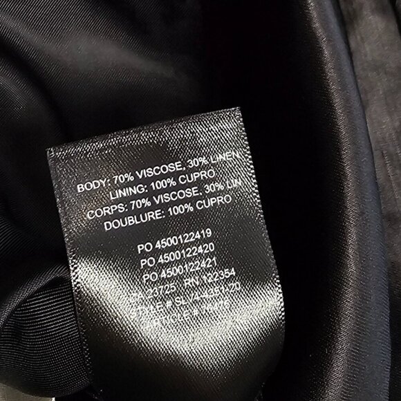 Aritzia Wilfred Novella Belted Oversized Blazer Jacket, Black, Linen Blend, XXS - Picture 4 of 8